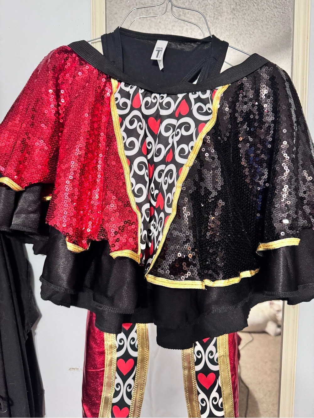 Women’s Sequin Harlequin Costume - Red & Black